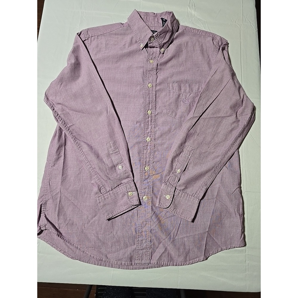 Chaps Ralph Lauren Mens Medium Light Purple Button Down Long Sleeve Shirt